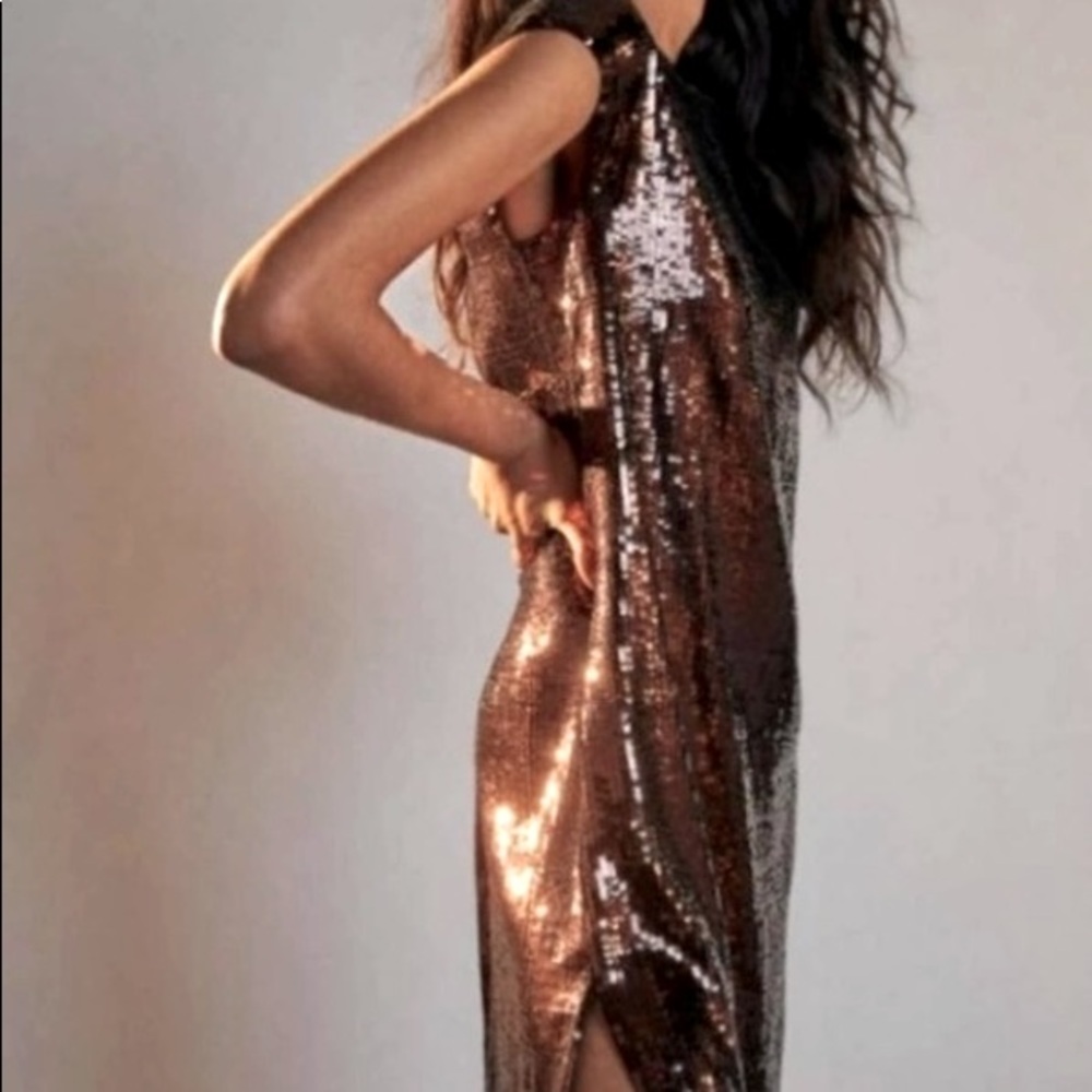 Anthropologie Wine Maeve Kara Sequined Casual Dress